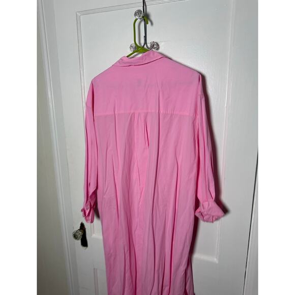 Universal Thread Pastel Pink Oversized Midi Shirt Dress Women's Large - Picture 7 of 7